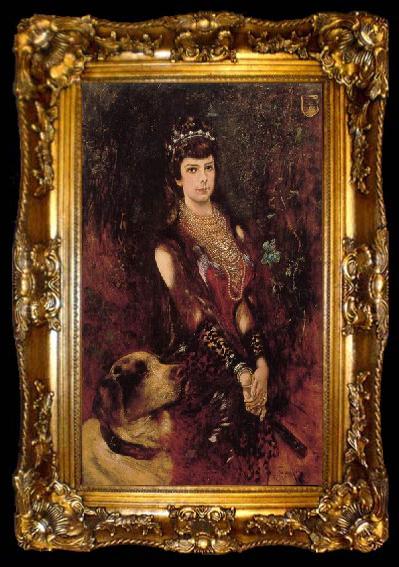 framed  Anton Romako Portrait of Empress Elisabeth, ta009-2